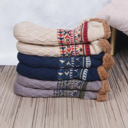 Winter Knitted Socks Men Thicken Warm Home Bedroom Socks Slippers Man Non-Slip Foot Warmer Carpet Snow Socks Calcetines Hombre