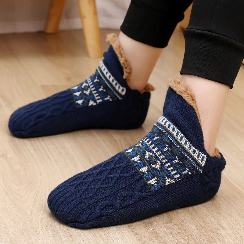 Winter Knitted Socks Men Thicken Warm Home Bedroom Socks Slippers Man Non-Slip Foot Warmer Carpet Snow Socks Calcetines Hombre